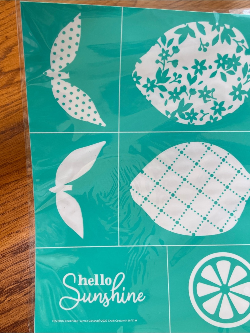 Chalk Couture ChalkMade Lemon Garland Reusable Transfer Stencil | Hello Sunshine